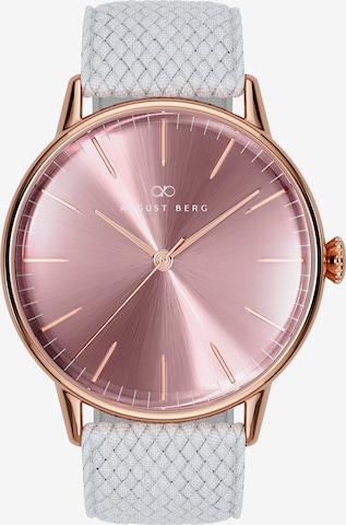 August Berg Analog Watch 'Serenity Ash & Orchid' in Grey: front