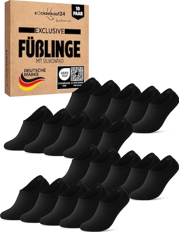 sockenkauf24 Ankle Socks in Black: front