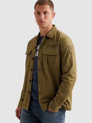 PME Legend Paita 'Shirt jacket with chest pockets and badge on the sleeve' värissä ruskea: etupuoli