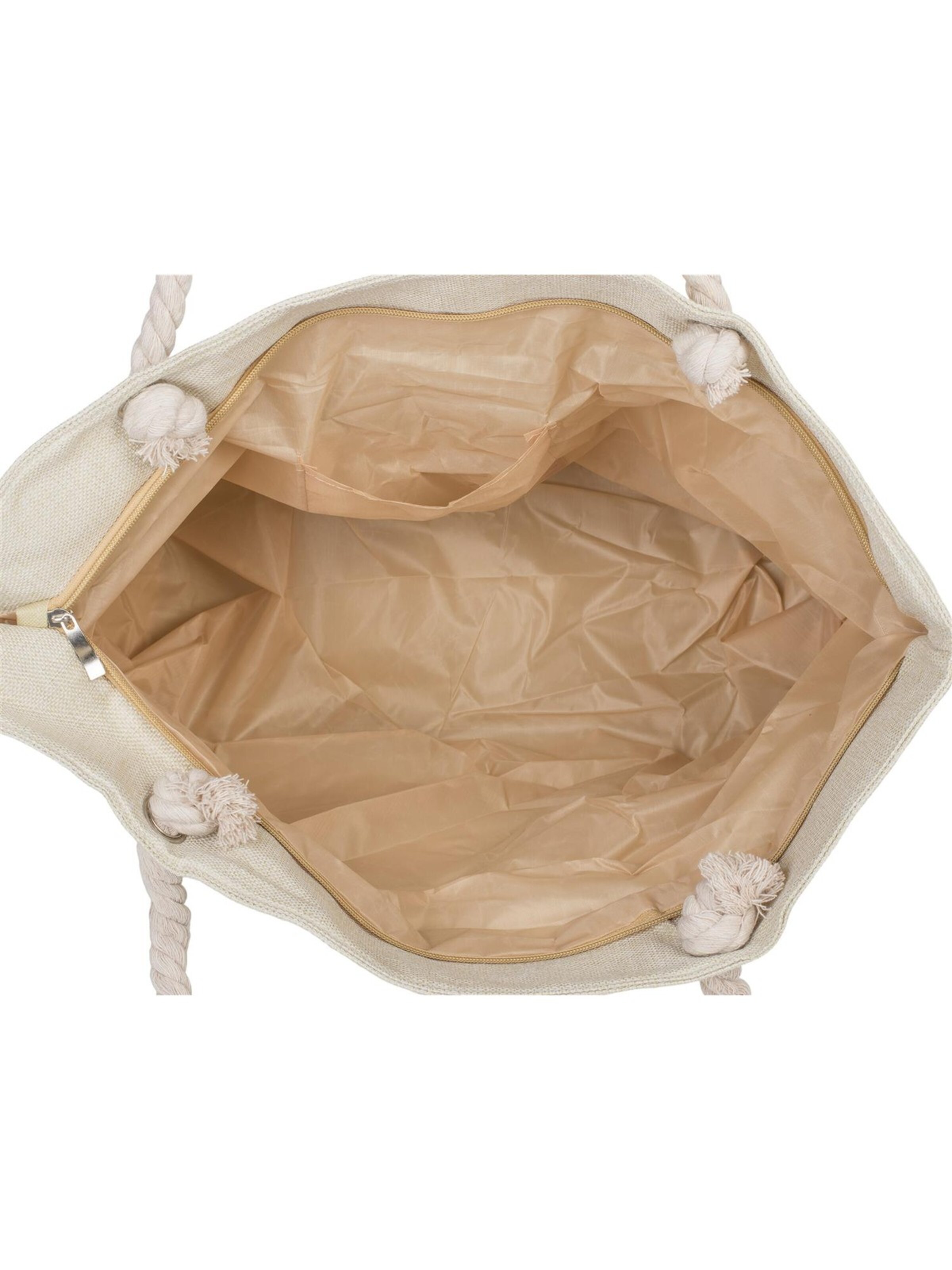 styleBREAKER Strandtasche 'Strandtasche mit metallic Streifen'‌‌‌‌‌‌‌ in Gold