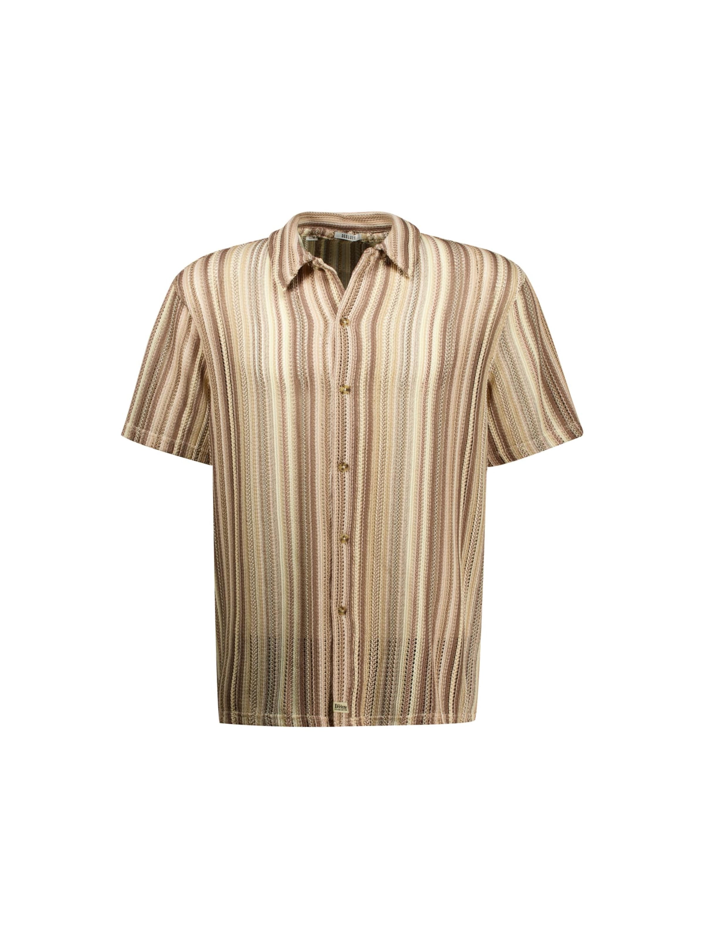 Coupe regular Chemise 'Luther' Deeluxe en marron : devant