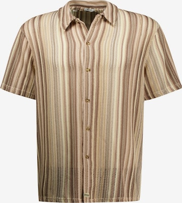 Coupe regular Chemise 'Luther' Deeluxe en marron : devant