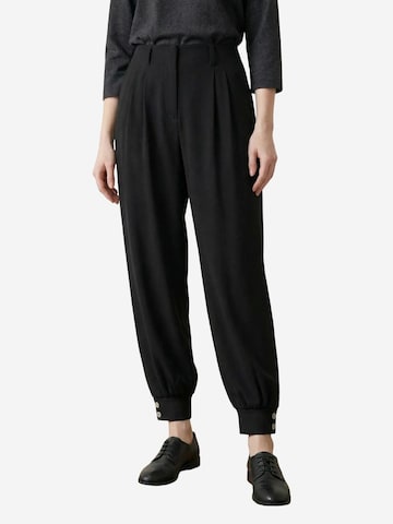 My fashion Barrel Trousers with creases in Black: front