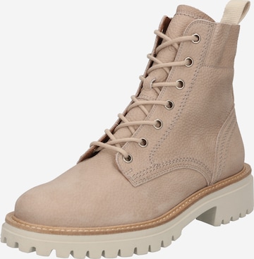 Paul Green Lace-up bootie in Beige: front
