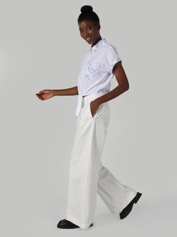 Colin's Wide leg Bandplooibroek in Wit
