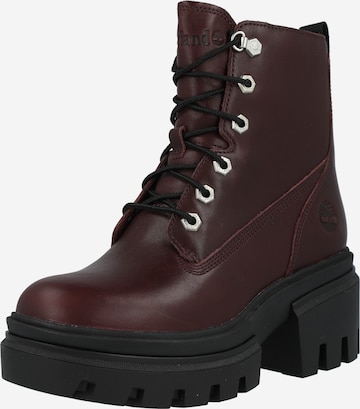 TIMBERLAND Lace-Up Ankle Boots 'Everleigh' in Red: front