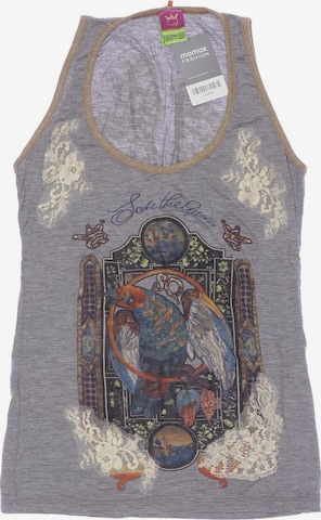 Save the Queen Top XL in Grau: Vorderseite