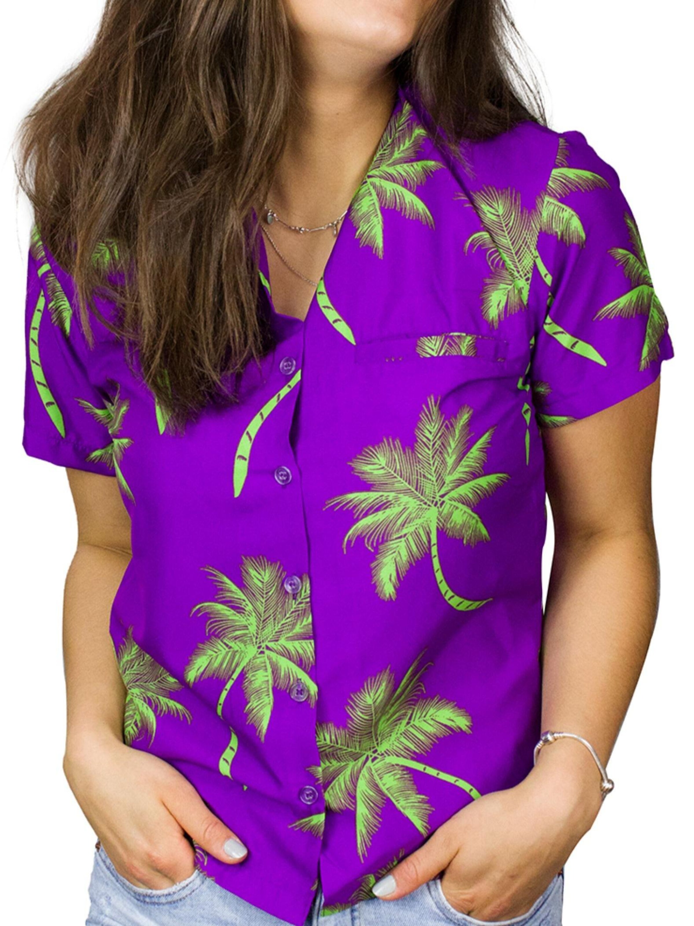 King Kameha Blouse 'Palmshadow' in Purple