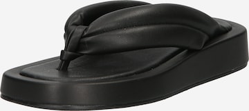 NA-KD T-Bar Sandals in Black: front