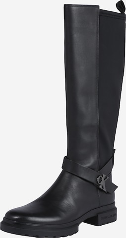 Calvin Klein Jeans Normální Kozačky nad kolena – černá: přední strana