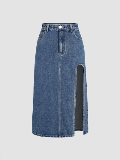 Hiccup Jupe en bleu denim, Vue avec produit