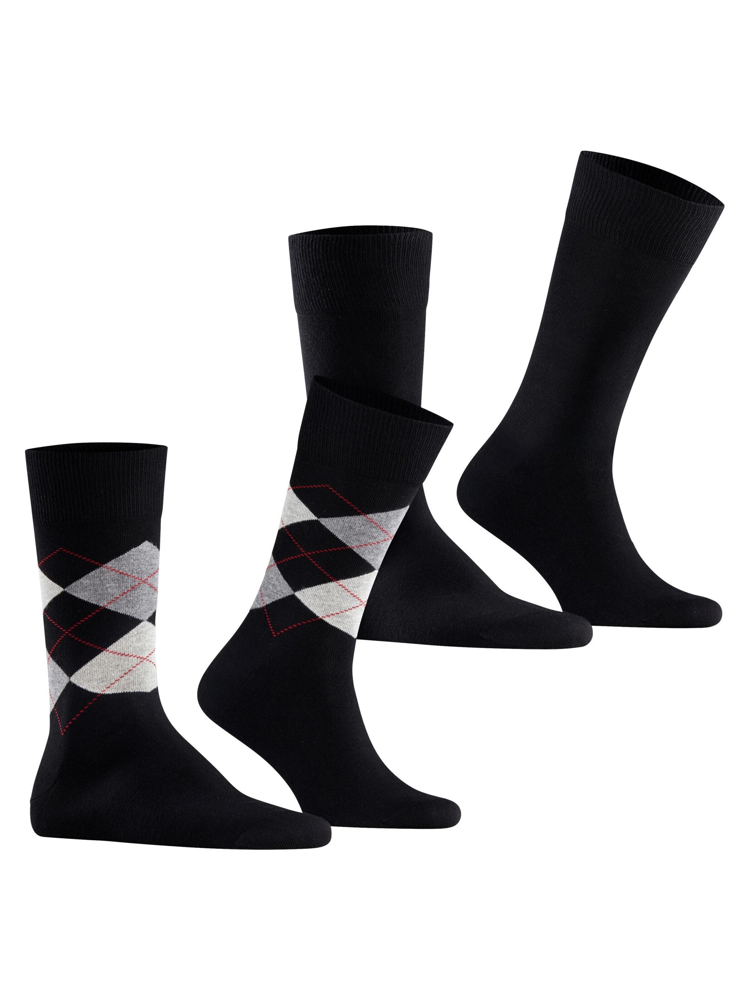 BURLINGTON Socks 'Everyday Argyle Mix 2-Pack' in Black