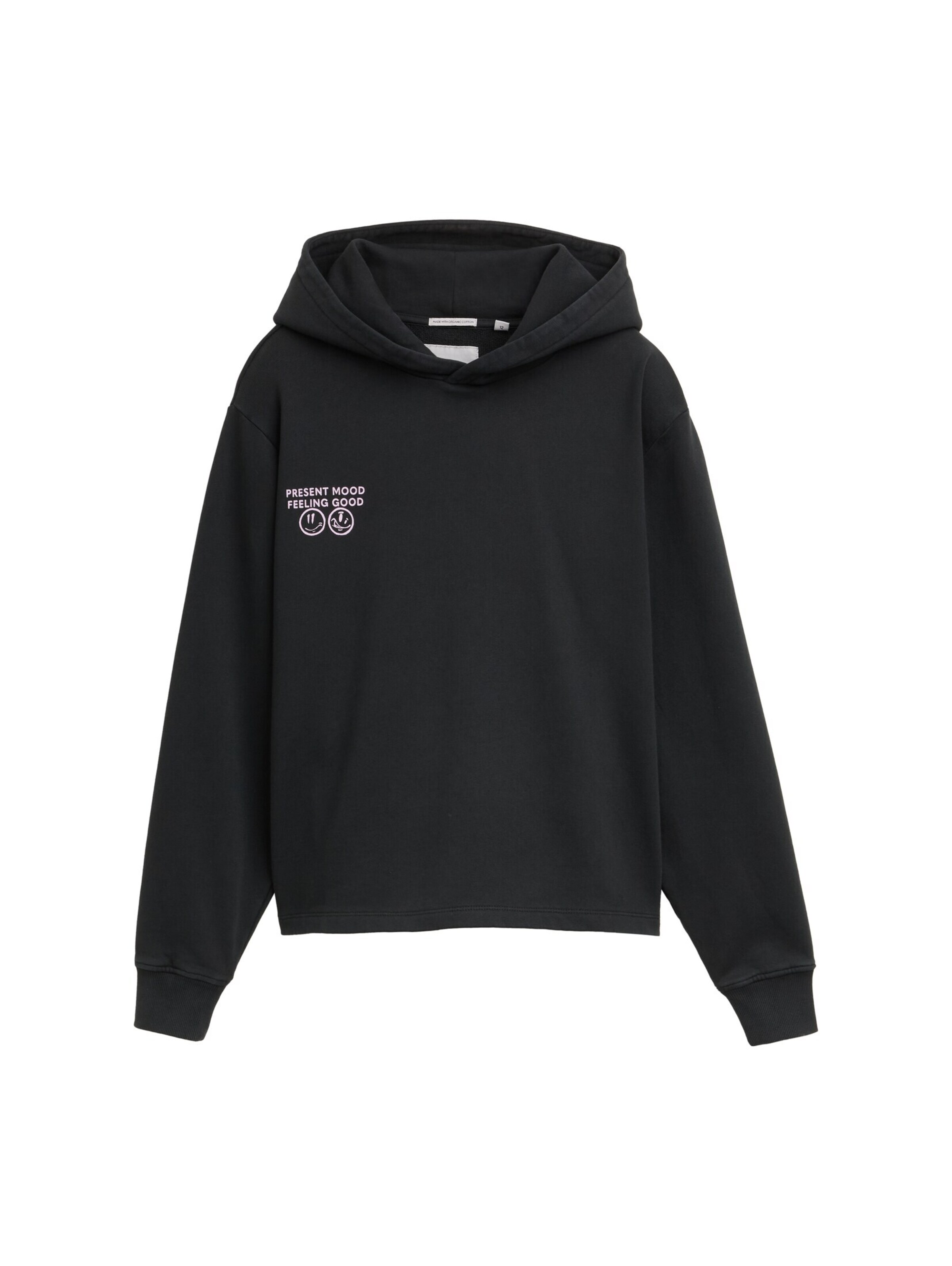TOM TAILOR Sweatshirt 'Boxy' in Black: front