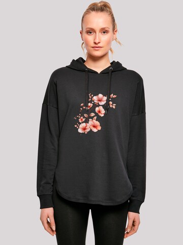 Sweat-shirt 'Rosa Blumenzweig 3D' F4NT4STIC en noir : devant