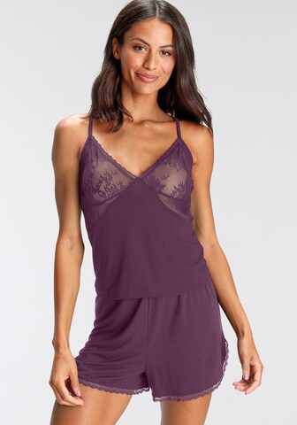 Bruno Banani Short Pajama Set in Purple: front