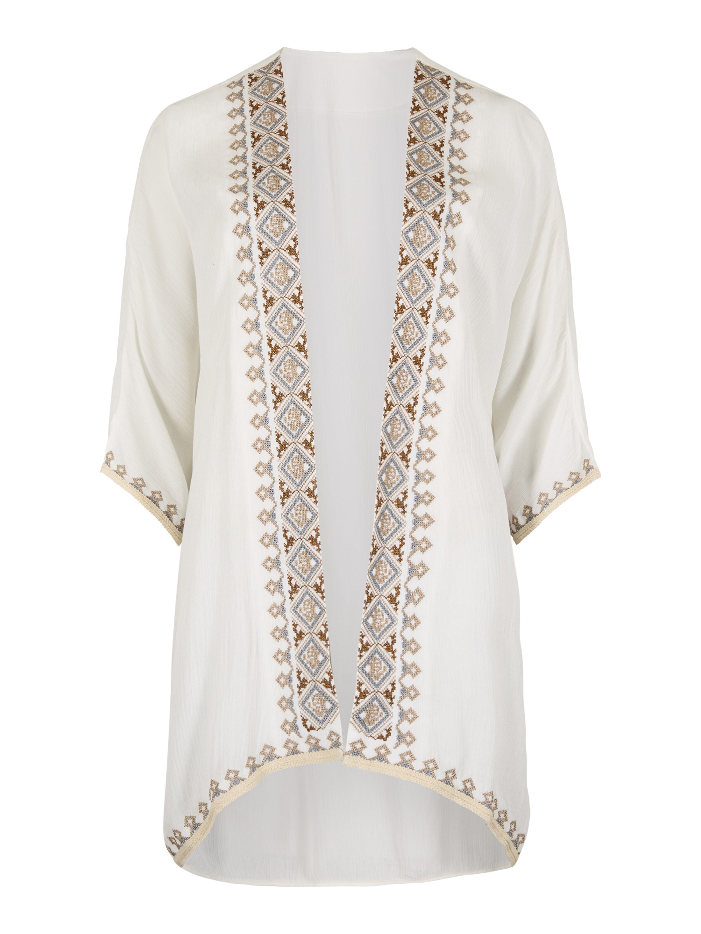 Kimono ' ' Apricot en blanc : devant