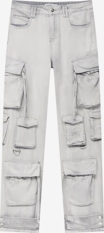 Pull&Bear Zvonové kalhoty Džíny s kapsami – šedá: přední strana