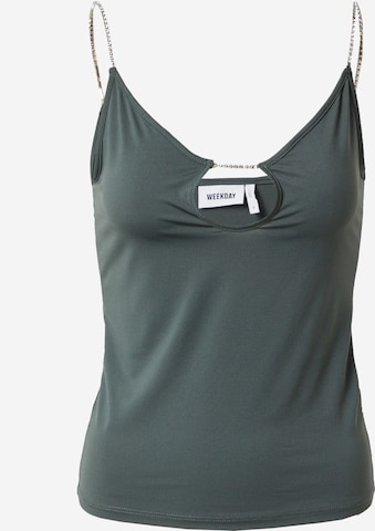 WEEKDAY Top in Groen: voorkant