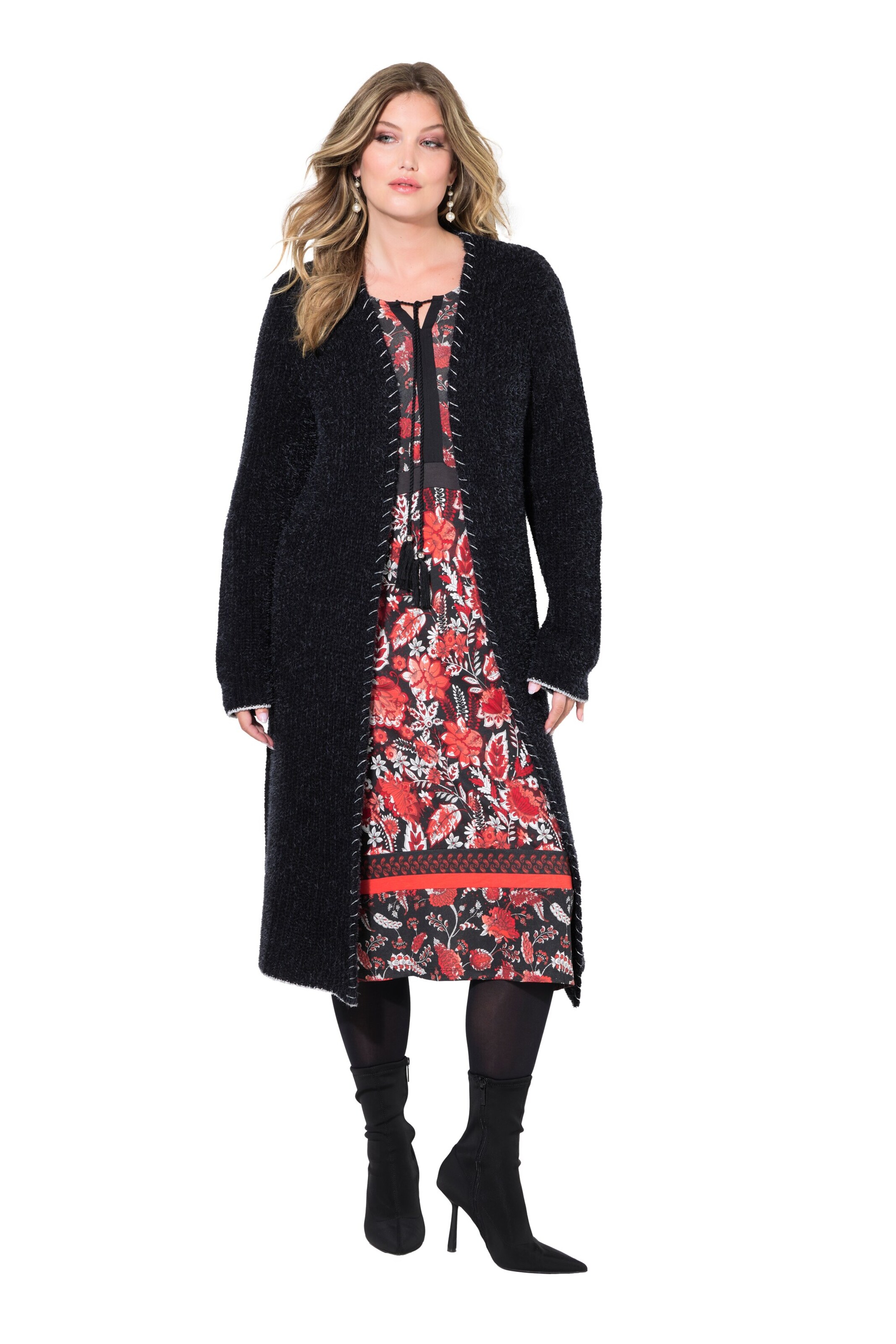 MIAMODA Strickjacke in Schwarz: Vorderseite