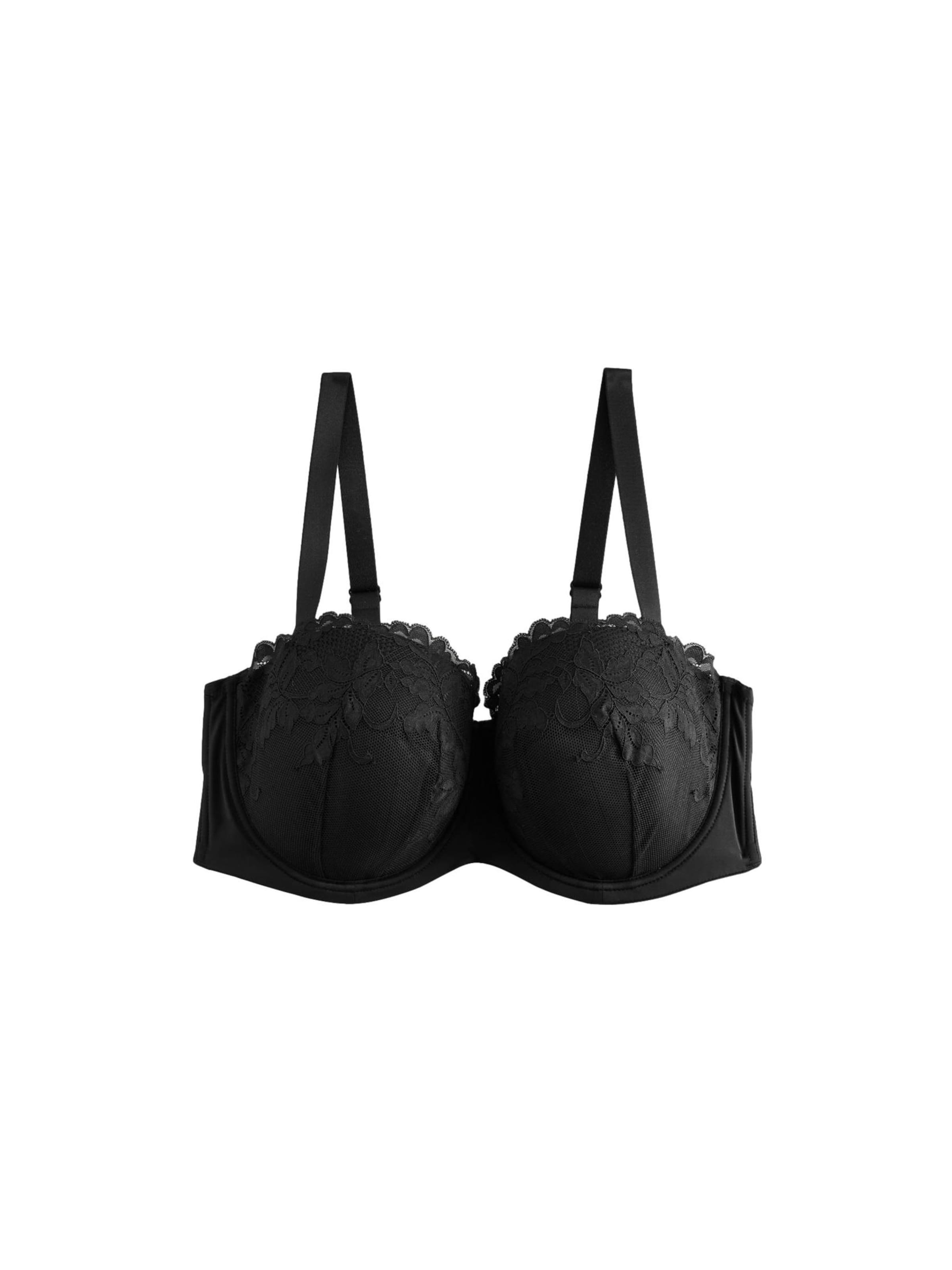 Next Minimiser Bra in Black: front