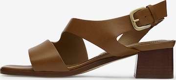 LOTTUSSE Sandals 'Nylo' in Brown: front