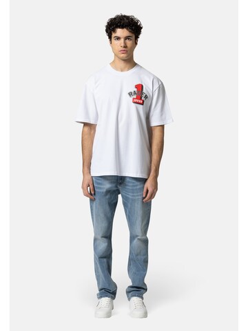 19V69 ITALIA Majica 'Tamaro Racing' | bela barva: sprednja stran