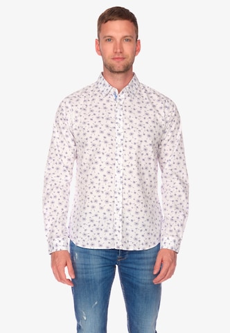 Le Temps Des Cerises Regular Fit Hemd 'DABIS' in Weiß: Vorderseite