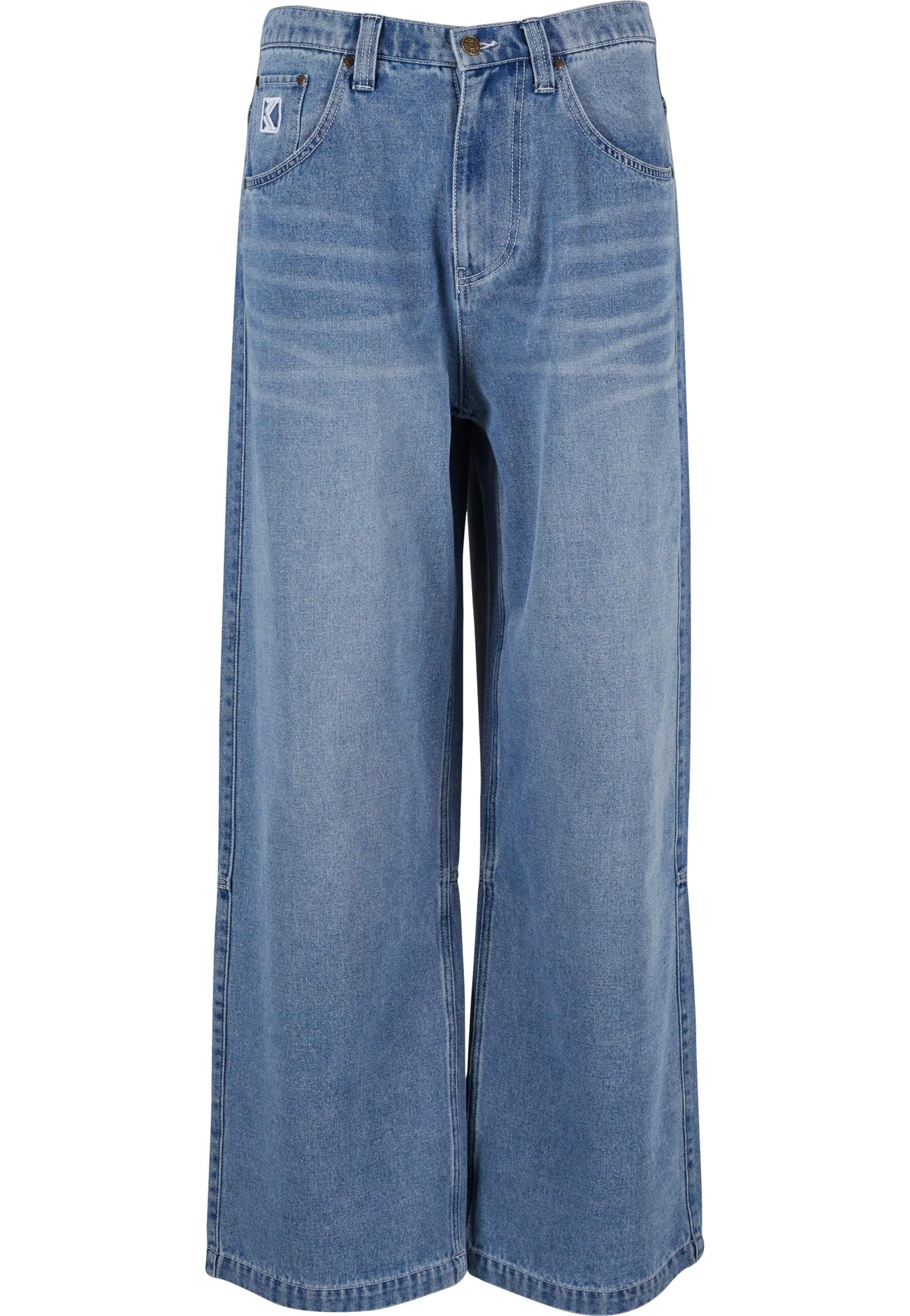 Karl KaniWide Leg/ Široke nogavice Traperice - plava boja: prednji dio