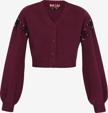 sarkans myMo ROCKS Adīta jaka: no priekšpuses