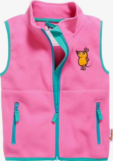 PLAYSHOES Vest 'DIE MAUS' in Turquoise / Ochre / yellow gold / Pink, Item view
