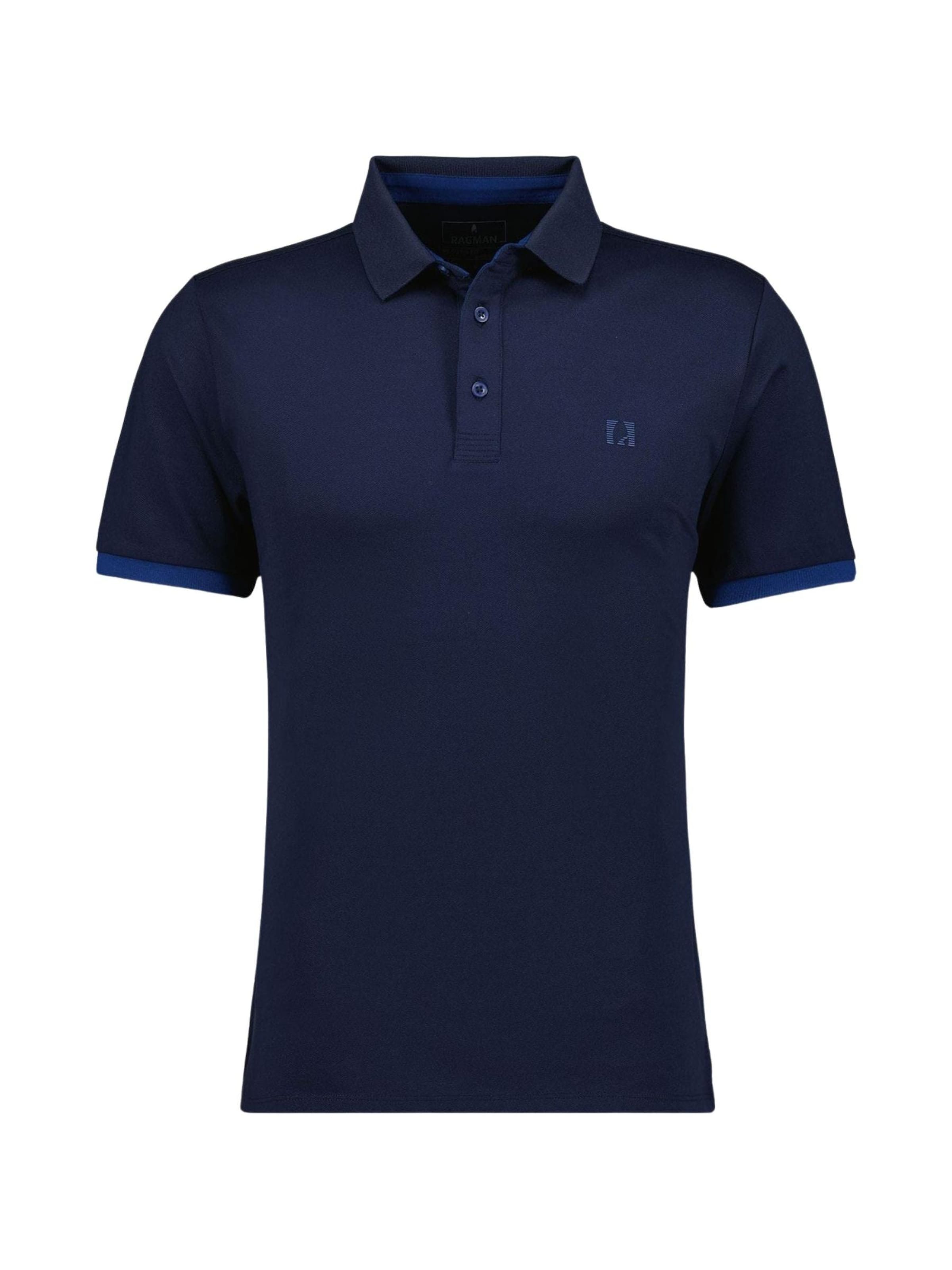 Ragman Shirt 'RAGMAN POLO M/M POLO' in Blauw: voorkant