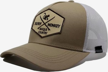 Surf Monkey Athletic Cap in Beige: front