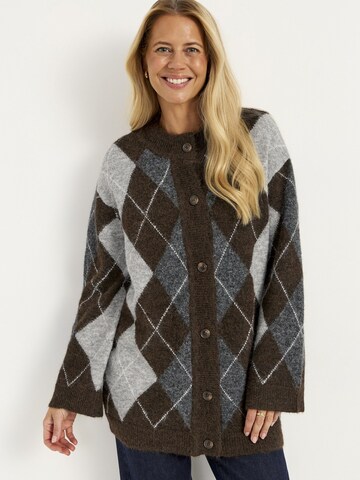 Cellbes of Sweden Gebreid vest in Bruin: voorkant