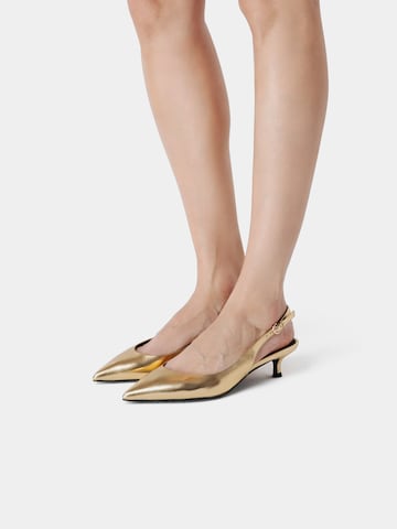 L37 HANDMADE SHOES Slingpumps 'ELEGANCE ESSENCE' in Goud: voorkant