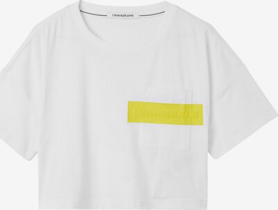 Calvin Klein Jeans Тениска в неоново жълто / бяло, Преглед на продукта
