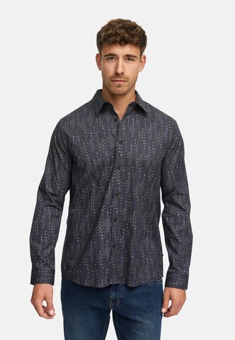 INDICODE JEANS Regular fit Button Up Shirt in Grey: front