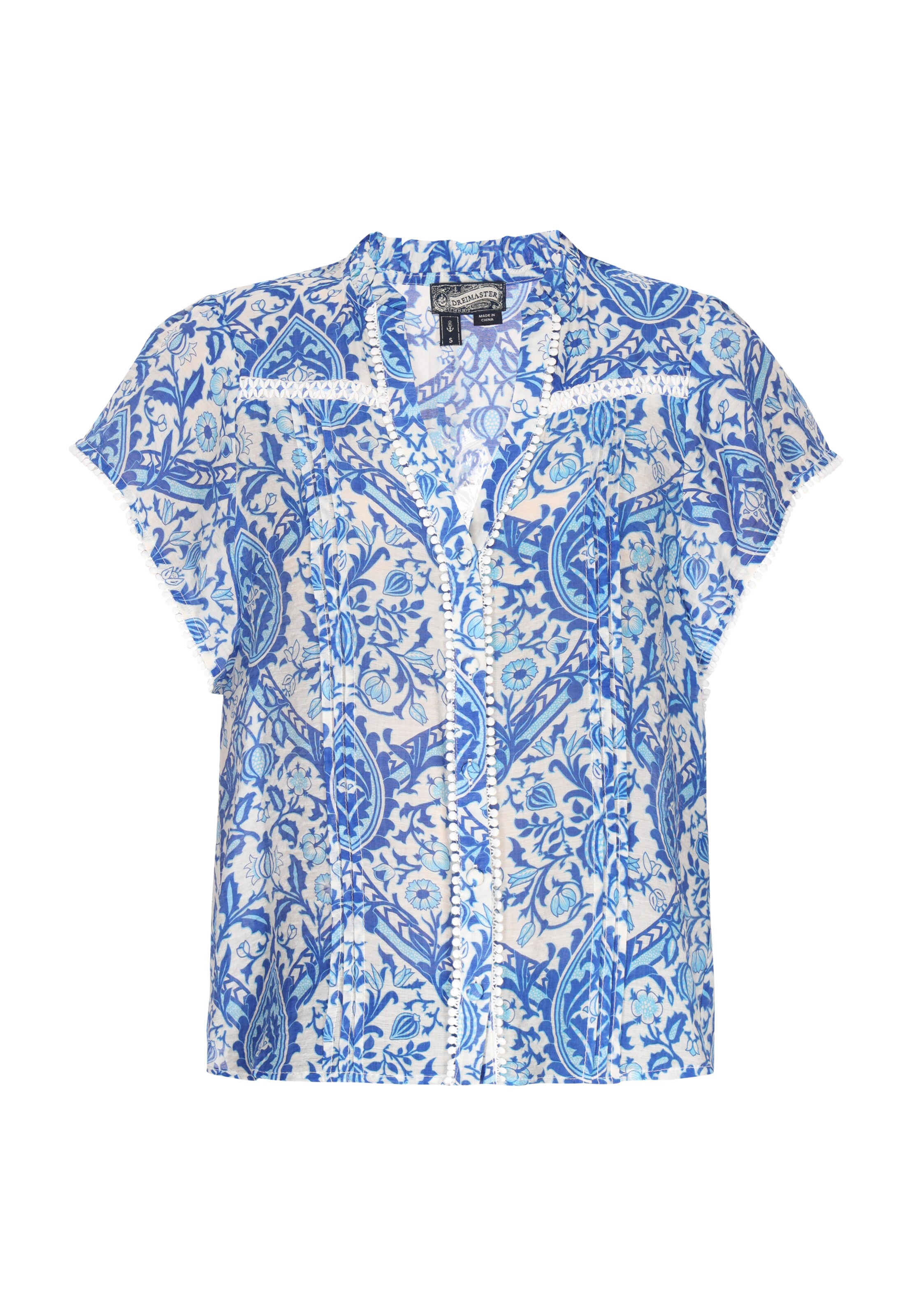 DreiMaster Vintage Blouse in Blue: front