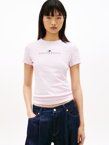 Tommy Jeans Tričko 'ESS' - Ružová: predná strana