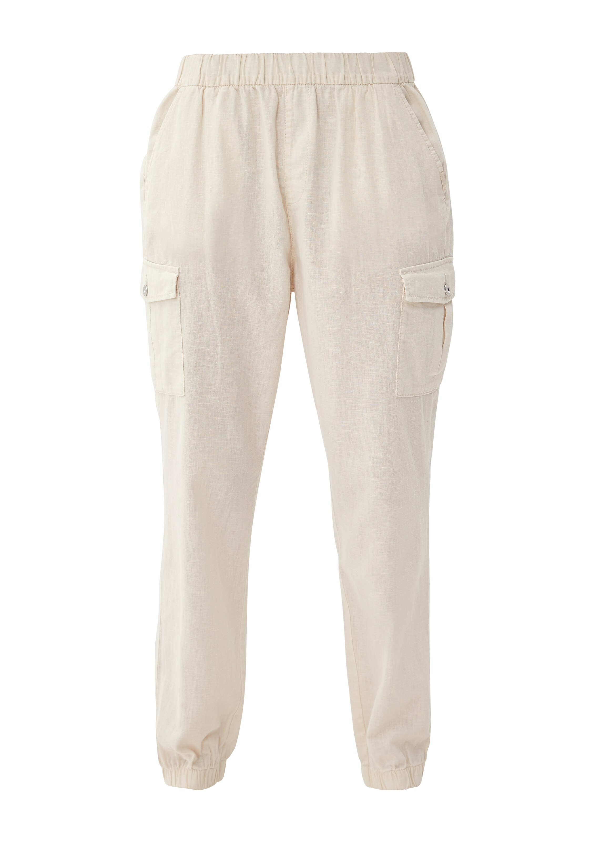 QS Regular Cargobroek in Beige: voorkant