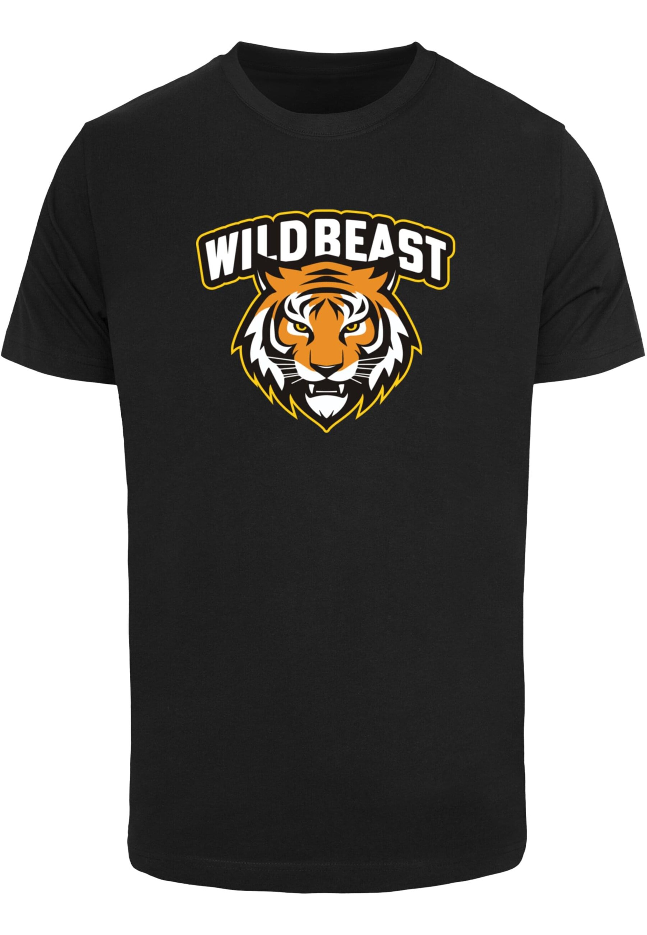 T-Shirt 'Wild Beast Tiger' Mister Tee en noir : devant