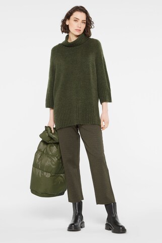 SENSES.THE LABEL Rollkragenpullover mit verkürzten Ärmeln in Grün