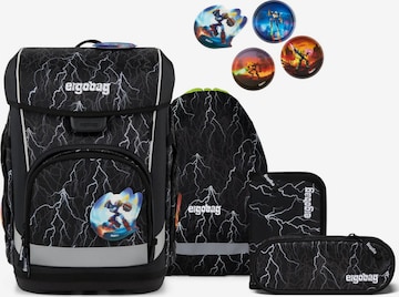 ergobag Backpack 'Schulranzen-Set cubo light Set' in Black: front
