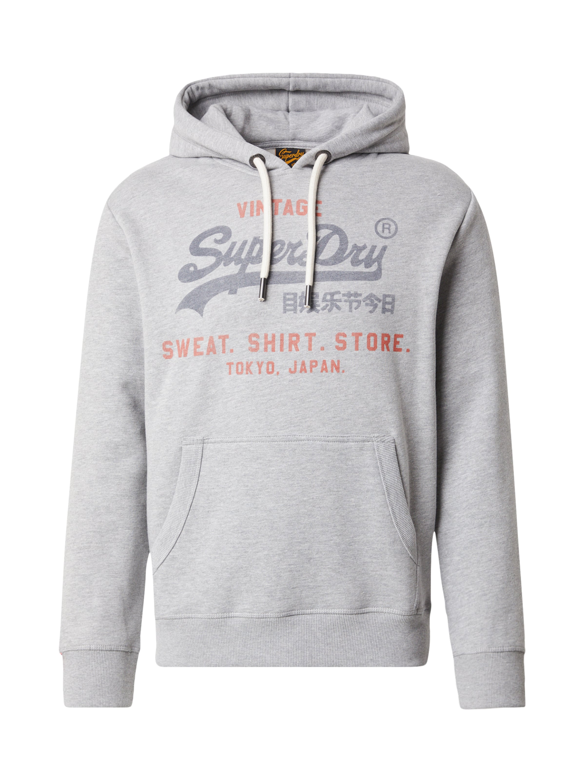 Superdry Sweat-shirt 'Heritage' en bleu chiné / gris chiné / rouge chiné, Vue avec produit