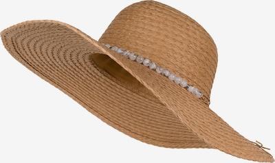 styleBREAKER Hut 'Papierstroh Sonnenhut Perlen Hutband' in braun, Produktansicht