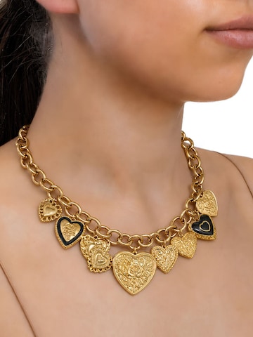 Fräulein Wunder - Cadena 'Black Hearts' en oro