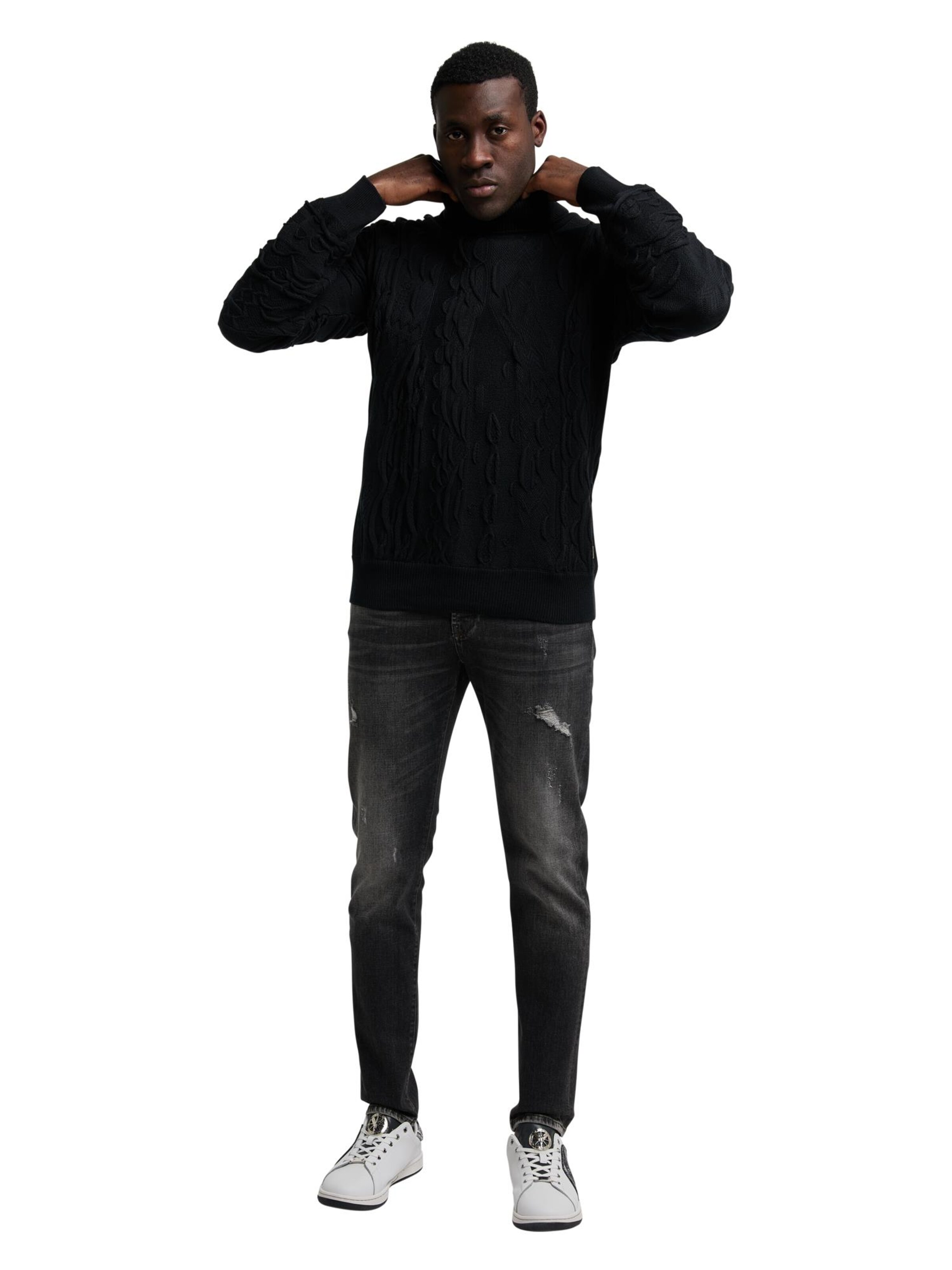 Carlo Colucci Pullover 'Daniel' in Schwarz