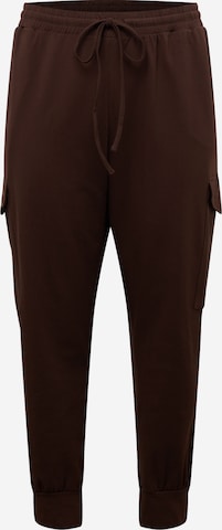 KAFFE CURVE Cargo Pants 'Sine' in Brown: front