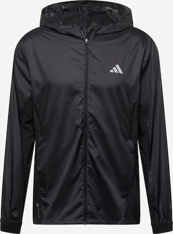 ADIDAS PERFORMANCE Sportjacka 'Run Icons 3 Bar Logo' i svart: framsida