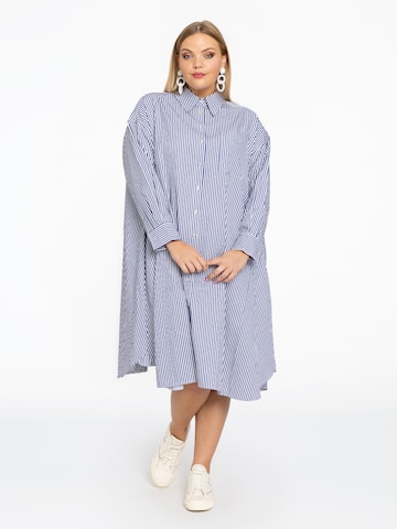 Yoek Shirt Dress in Blue