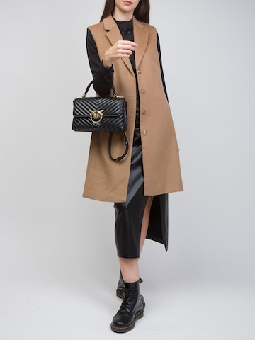 PINKO - Bolso de mano 'Love Lady Puff Classic Cl Sheep Nappa Chevron' en negro: frente